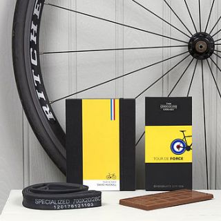 cyclists chocolate and notebook gift set by quirky gift library