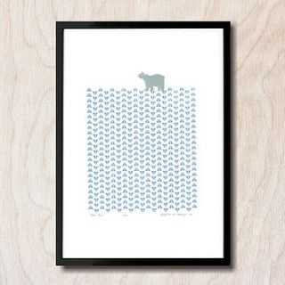 'polar bear' limited edition silkscreen print by mengsel