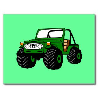 Cartoon Jeep   SUV   Buggy   4WD Postcard