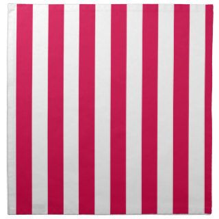 Pink Raspberry Awning Stripe Cloth Napkin
