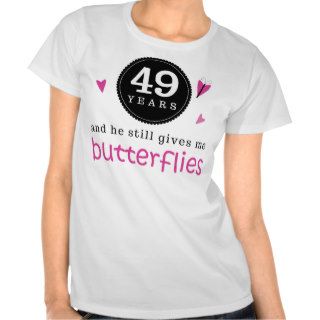 Gift For 49th Wedding Anniversary Butterfly Tee Shirt