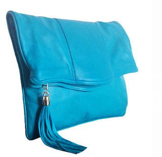 lottie oversized leather clutch bag by amy george