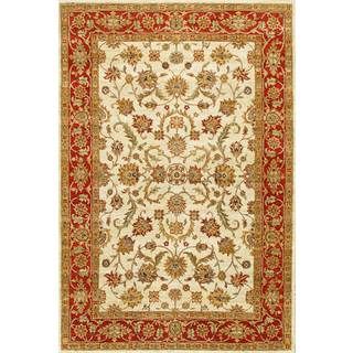 Hand knotted Ziegler Beige Rust Vegetable Dyes Wool Rug (4 X 6)
