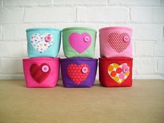 small felt storage box heart by paper and string