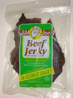 Wild Joe's Gourmet Beef Jerky Lemon Pepper Style 1/2 Pound (8 Ounces) Resealable Bag Food Network Snacks Unwrapped  Jerky And Dried Meats  Grocery & Gourmet Food