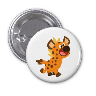 Cute Little Cartoon Hyena Button Badge