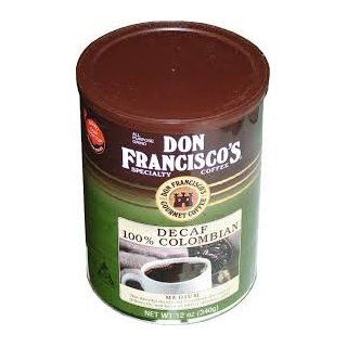 Don Francisco's, 100% Decaf Columbian Coffee, 12oz Can (Pack of 2)  Ground Coffee  Grocery & Gourmet Food