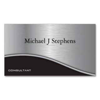 Modern Professional Black Textured Platinum Business Cards