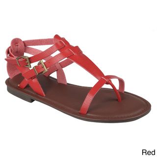 Journee Collection Women's 'Cable 14' T strap Flat Sandals Journee Collection Sandals