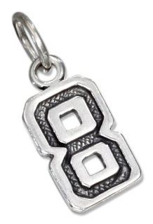 Sterling Silver Jersey "8" Number Charm Jewelry