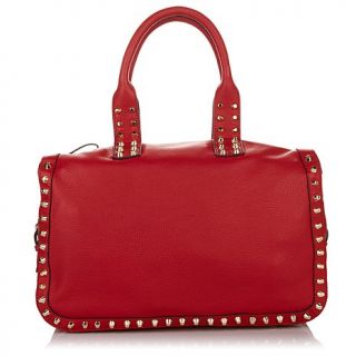 Clever Carriage Company Genuine Leather Studded Satchel