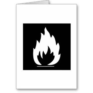 Danger Highly Flammable Warning Sign Chemical Burn Card