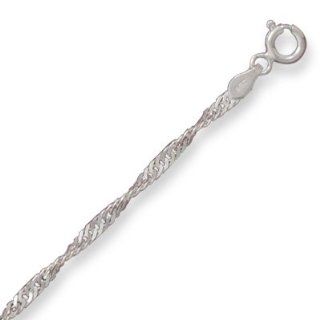 Sterling Silver 7 inch Singapore 040 Chain Bracelet Jewelry