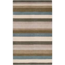 Hand tufted Casual Multi Striped Valle Wool Rug (8' x 10') Surya 7x9   10x14 Rugs