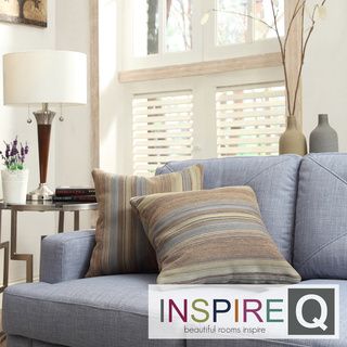 INSPIRE Q Clybourn 18 inch Toss Mocha Tonal Stripe Accent Pillow (Set of 2) INSPIRE Q Throw Pillows