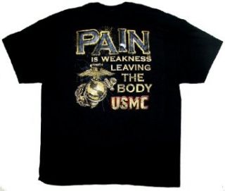 USMC T shirt Pain Is Weakness Leaving Body Clothing