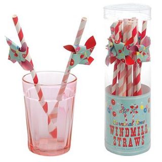 retro paper straw w windmill set of 12 by little baby company