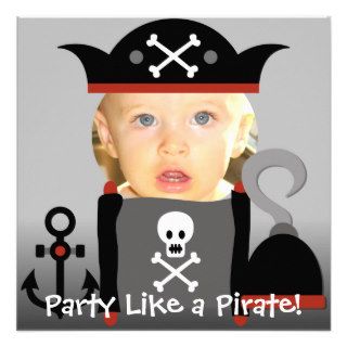 Blond  Boy Party Like a Pirate Birthday Invites