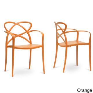 Baxton Studio Huxx Plastic Stackable Modern Dining Chair (set Of 2)