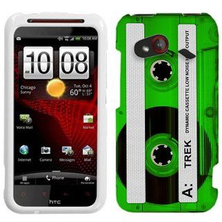HTC Incredible 4G LTE Retro Clear Cassette Tape Green Phone Case Cover Cell Phones & Accessories
