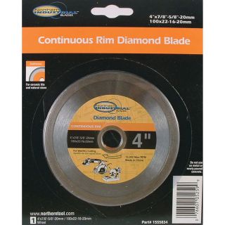  Continuous Rim Dry Cutting Diamond Blade — 4in. Dia.  Diamond Blades