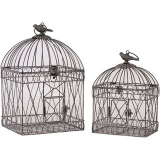 Urban Trends Collection Decorative Metal Bird Cages (set Of 2)