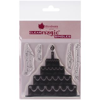 Woodware Clear Stamps 3.5x3.5 celebration Cake