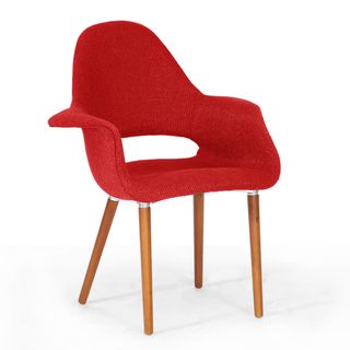 Baxton Studio Forza Red Fabric Mid century Modern Arm Chairs (set Of 2)