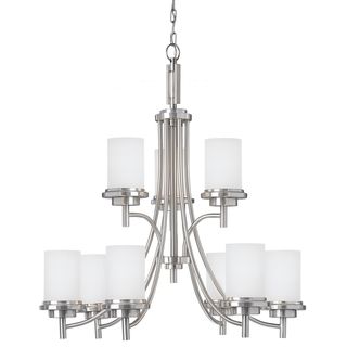 Winnetka 9 light Brushed Nickel Multi tiered Chandelier