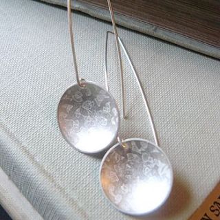 domed round etch earrings by anna bagnall jewellery