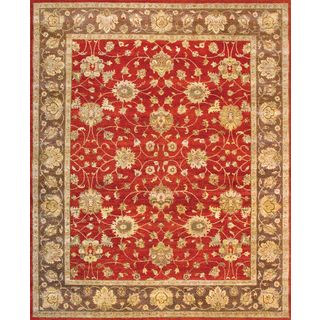 Hand Knotted Ziegler Rust Brown Vegetable Dyes Wool Rug (8 X 10)