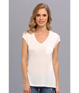 Calvin Klein Jeans S/S V Neck Pocket Tee Womens T Shirt (White)