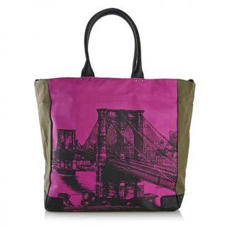 ECHO Colorblock Cityscapes Large Canvas Tote