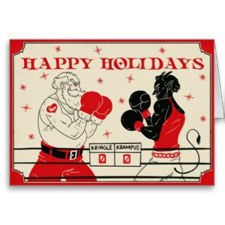 Christmas Krampus Card   Fight