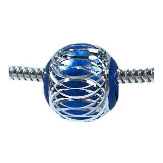 BLUE Sapphire Ball European Charm Bead   Pandora Charms