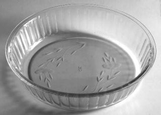 Princess House Crystal Heritage 10 Round Baker   Gray Cut Floral Design,Clear