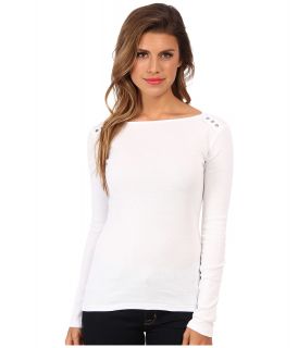 Mavi Jeans S/S Top Womens Long Sleeve Pullover (White)