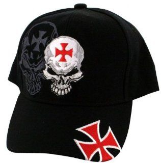 Zan Headgear/Bobster CPA132 Cap Black Embroidered Skullw/Maltese Cross Automotive