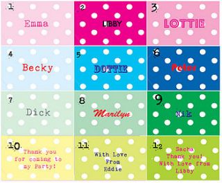 "betty" party & present name tags by abigail warner