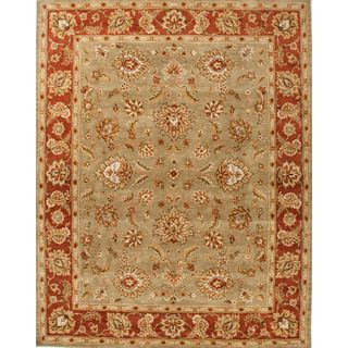 Hand tufted Traditional Oriental Pattern Green Rug (26 X 4)