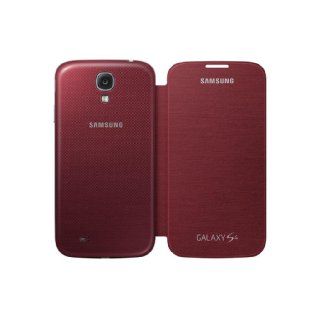 Samsung Galaxy S4 Flip Cover Folio Case (Red) Cell Phones & Accessories