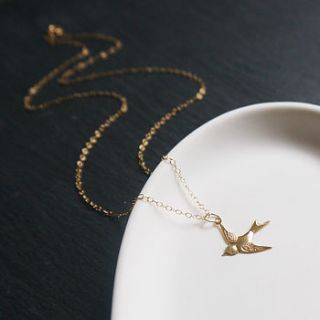 little sparrow necklace in gold fill by maria allen boutique