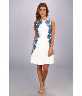 Ivy & Blu Maggy Boutique Sleeveless Textured Jacquard Fit Flare Womens Dress (White)