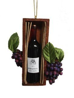Tuscan Winery Red Wine Bottle In Box Christmas Ornament   Decorative Hanging Ornaments