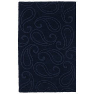 Trends Navy Paisley Wool Rug (36 X 56)