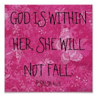 God is within her bible verse Psalm 465 Poster