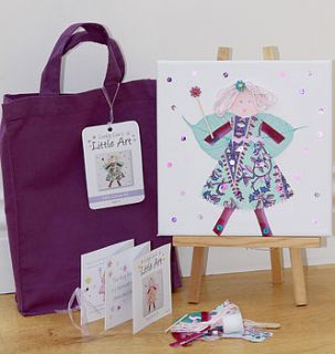 children's purple fairy canvas craft kit by looby lou designs