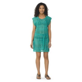 Womens Crochet Cover up Swim Dress  Green M