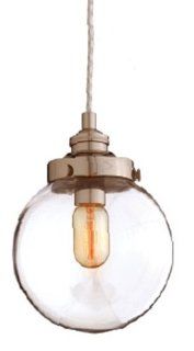 Arteriors 49911 Reeves Small Glass Pendant, Glass and Steel