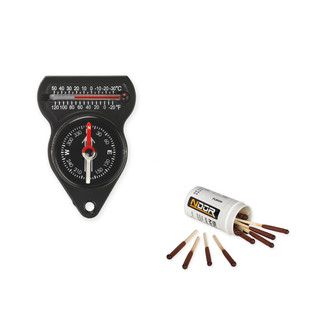 Ndur Mini Compass With Thermometer And Survival Matches